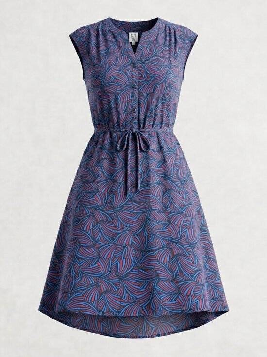 Anne Klein Dresses & Skirts - Anne Klein Geometric Print Sleeveless Shirt Dress Medium Blue Red